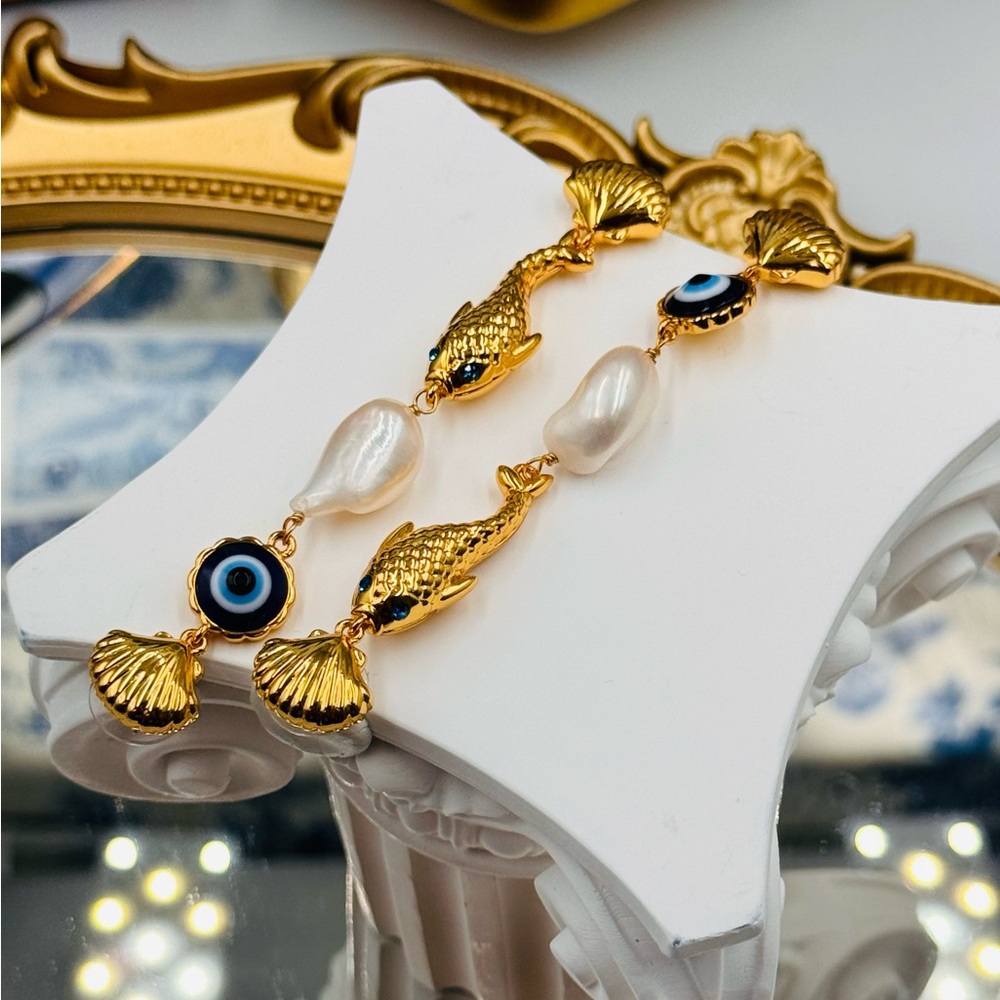 🆕 LELE SADOUGHI 🧿 NWOT La Mer Pearly Liner Earrings - Evil Eye - Picture 13 of 17